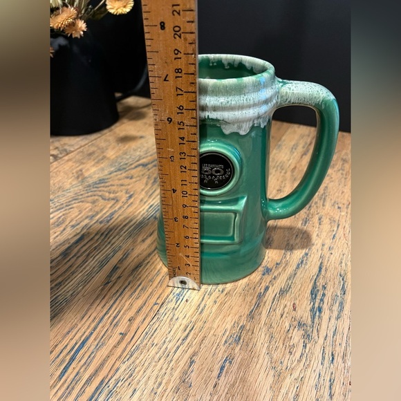 💚 Vintage Beer Stein – Beauceware Pottery – Labatt 50 – Green & White Drip Glaze - Picture 2 of 9